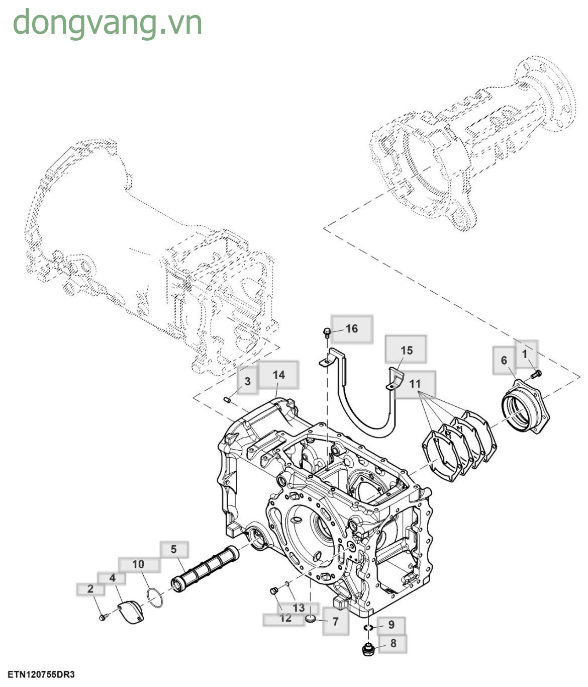Differential Housing, Dual Clutch, Single PTO - ST875311
